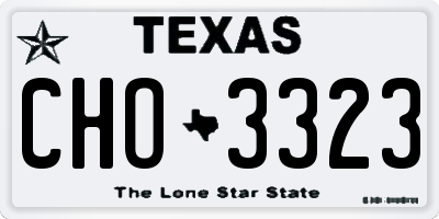 TX license plate CHO3323