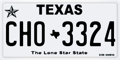 TX license plate CHO3324