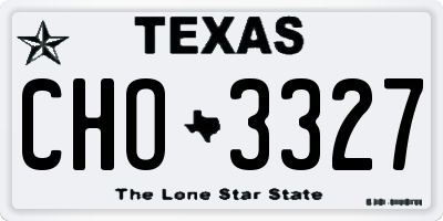TX license plate CHO3327