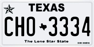 TX license plate CHO3334