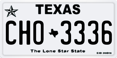 TX license plate CHO3336