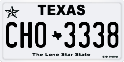TX license plate CHO3338