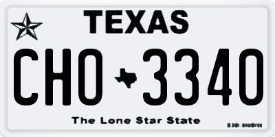TX license plate CHO3340