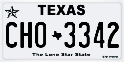TX license plate CHO3342