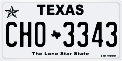 TX license plate CHO3343