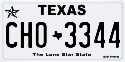 TX license plate CHO3344