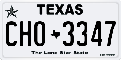 TX license plate CHO3347