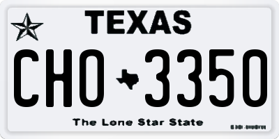 TX license plate CHO3350