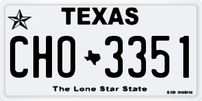 TX license plate CHO3351