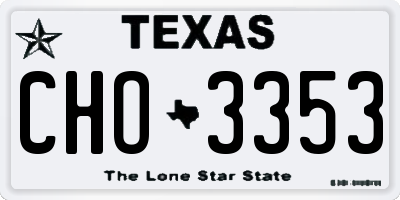TX license plate CHO3353