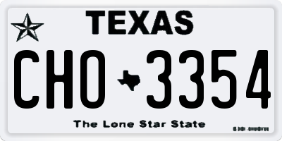 TX license plate CHO3354