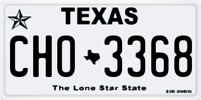 TX license plate CHO3368