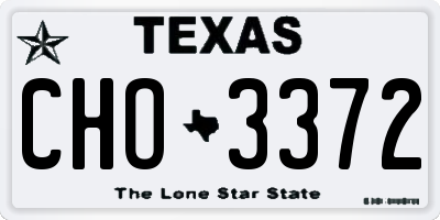 TX license plate CHO3372