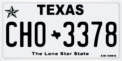 TX license plate CHO3378