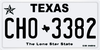TX license plate CHO3382