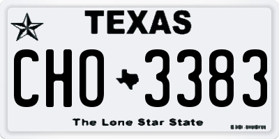 TX license plate CHO3383