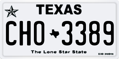 TX license plate CHO3389