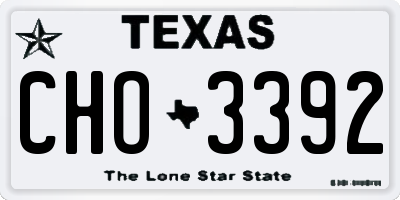 TX license plate CHO3392