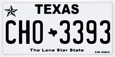 TX license plate CHO3393