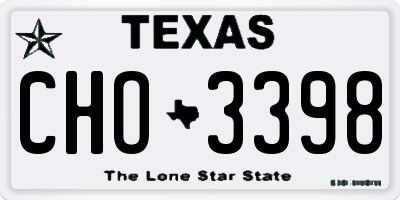 TX license plate CHO3398