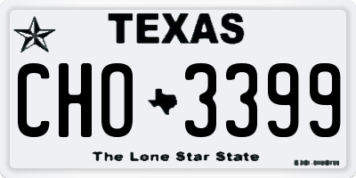 TX license plate CHO3399
