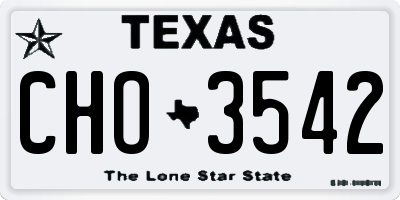 TX license plate CHO3542