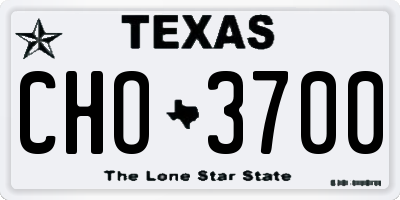 TX license plate CHO3700