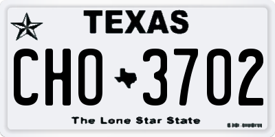 TX license plate CHO3702