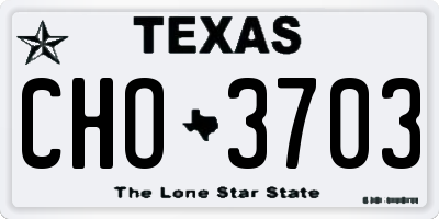 TX license plate CHO3703