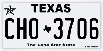 TX license plate CHO3706