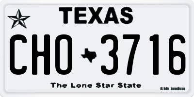 TX license plate CHO3716