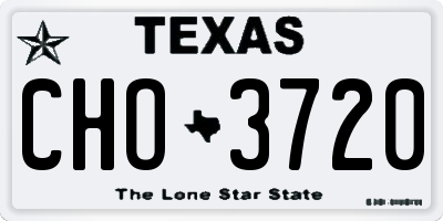 TX license plate CHO3720
