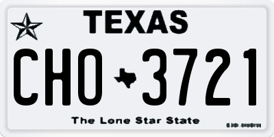 TX license plate CHO3721