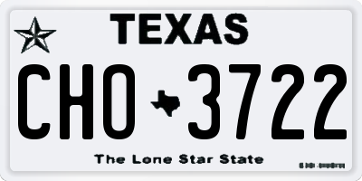 TX license plate CHO3722