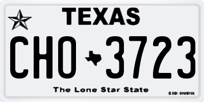 TX license plate CHO3723
