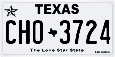 TX license plate CHO3724