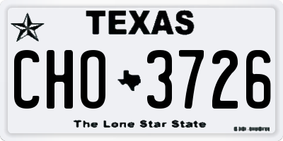 TX license plate CHO3726