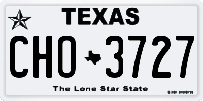 TX license plate CHO3727