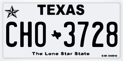 TX license plate CHO3728