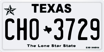 TX license plate CHO3729
