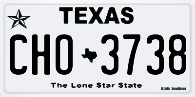 TX license plate CHO3738