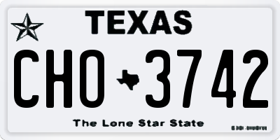 TX license plate CHO3742