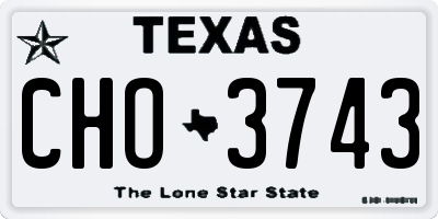 TX license plate CHO3743