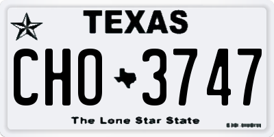 TX license plate CHO3747