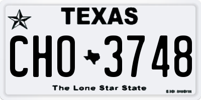 TX license plate CHO3748