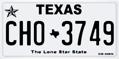 TX license plate CHO3749