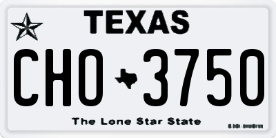 TX license plate CHO3750