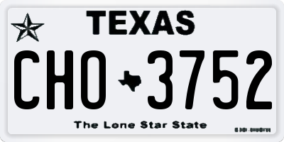 TX license plate CHO3752