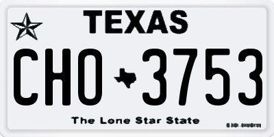 TX license plate CHO3753