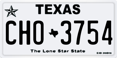TX license plate CHO3754